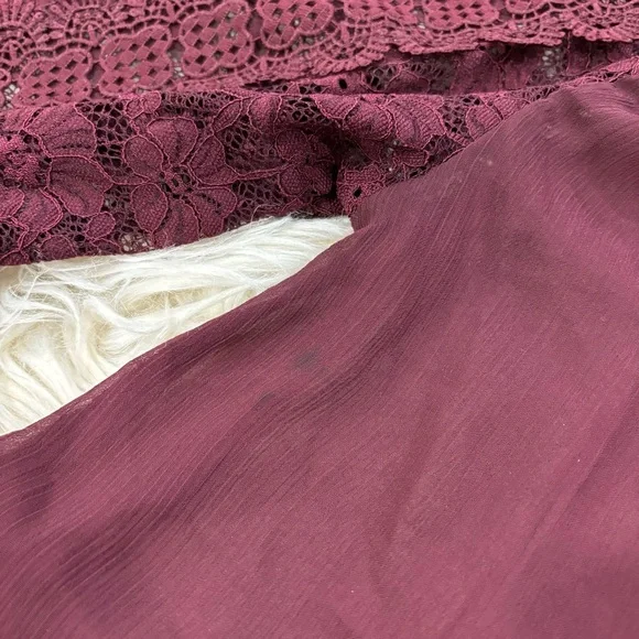 NWT EMPRADA Nerine crochet lace mesh jumpsuit in burgundy red - M - Picture 5 of 7